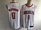 Rockets 0 Russell Westbrook White Nike Swingman With Sponsor Jersey,baseball caps,new era cap wholesale,wholesale hats